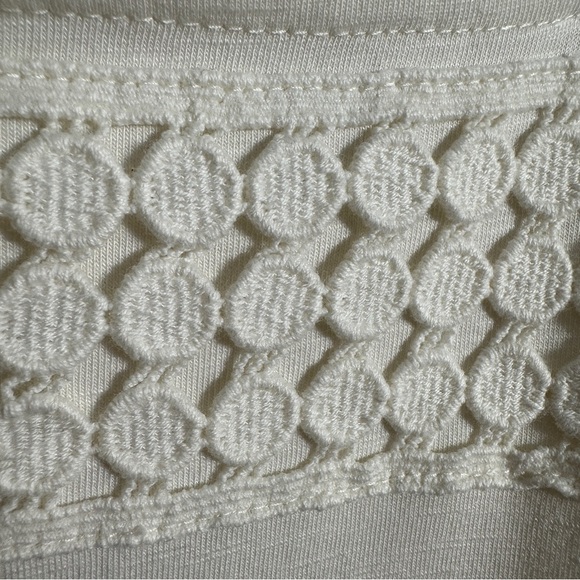 Talbots off-white long sleeved tee, size M. Embellished. Cotton blend. - Picture 7 of 8